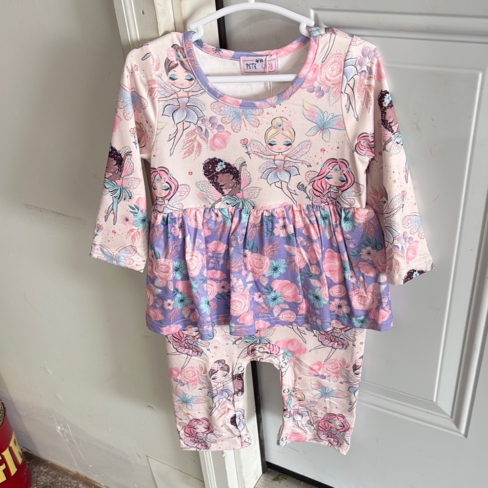 Kids Pajamas with Fairy Print - Pink and Purple
